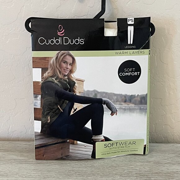 New Cuddl Duds Leggings Warm Layers Petite Small Ivory NWT - Picture 1 of 10